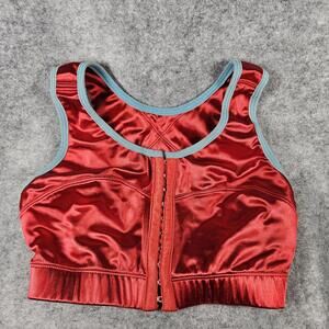 Enell NL100 High Impact Front Closure Red Sports Active Gym Workout Bra Size 0